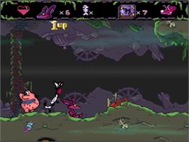 In game image of Aaahh!!! Real Monsters on the Nintendo SNES.